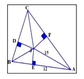 إذا كانت J مركز الدائرة الداخلية ل △ABC فإن طول JF يساوي