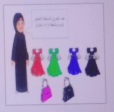 أرادت صالحة ارتداء ملابس على أن تختار ثوبا لونه : أزرق، أو أحمر، أو أخضر أو أسود