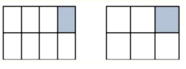 الجمله التي تقارن بين الكسرين هي